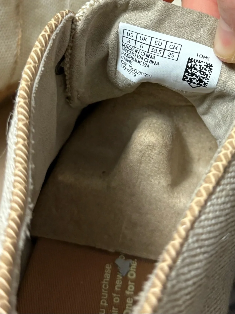 Like New! TOMS Desert Wedge Laced Ankle Booties Natural Metallic Linen Women's 8